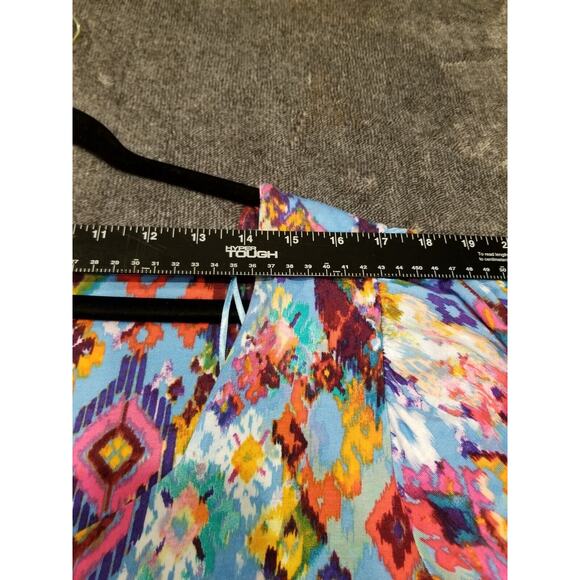 Terra Sky Women's Sz 2X 20/22 Vibrant Tribal Short Balloon Sleeve Jersey knit... - Picture 6 of 9